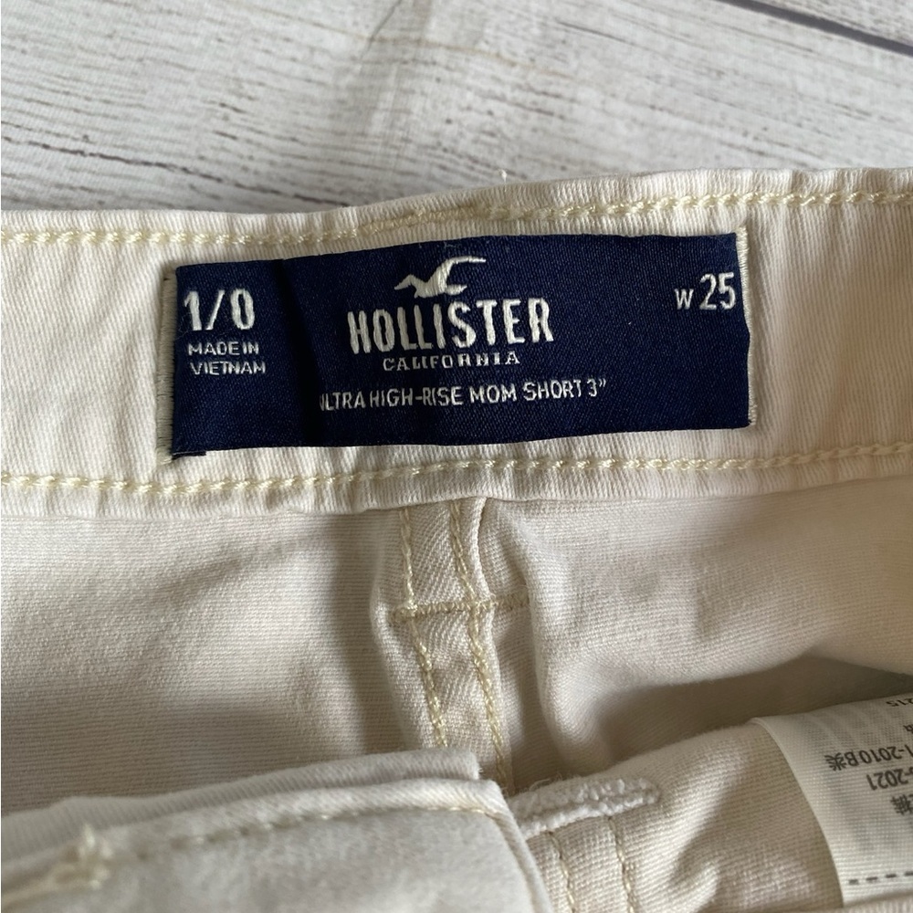 Hollister Cream Cargo Shorts Relaxed Fit Cotton Blend - Picture 3 of 3
